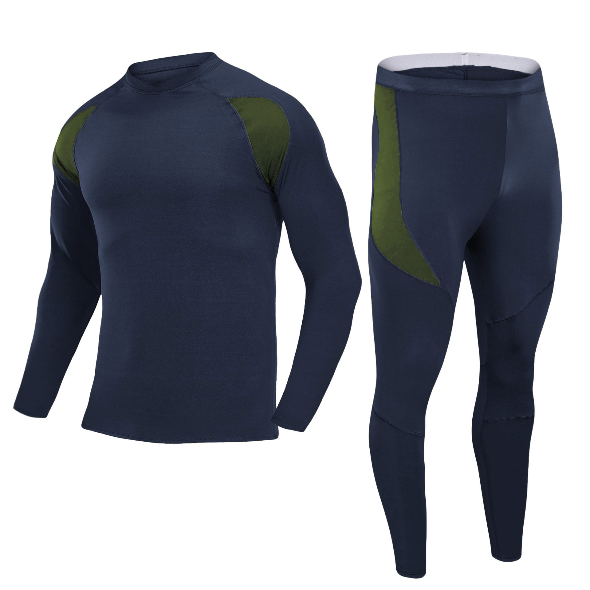 Pullover Compression  Fitness Quick-Drying Elastic Sports Thermal Underwear Set