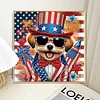 Diamond Painting-DIY Crystal Rhinestone Flag Happy Dog