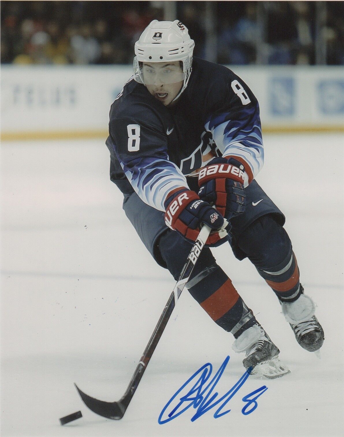 Team USA Sasha Alexander Chmelevski Signed Autographed 8x10 IIHF Photo Poster painting COA #2