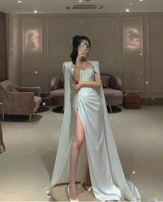 Mermaid Prom Dress With High Split Charming Evening Dress C2166
