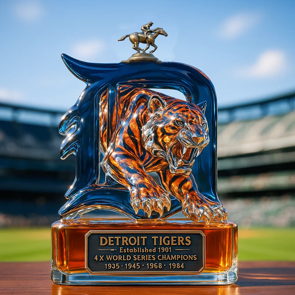Detroit Tigers Whiskey Bottle