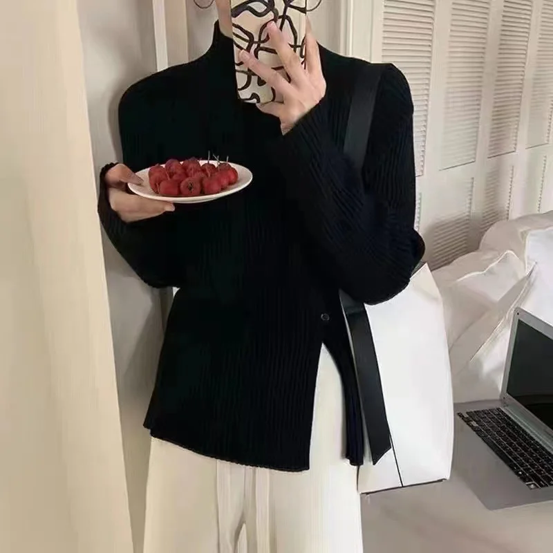 Uveng Uveng Women's Autumn And Winter Half-High Collar Long-Sleeved Sweater 2025 High-Collar Thick Wool Knitted Bottom Coat Inside