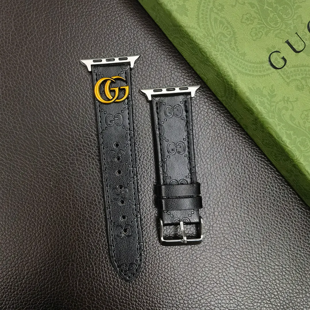 OPHIDIA GG Metal Monogram Gucci Leather Apple Watch Band