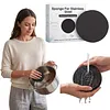 3pcs Round Kitchen Clean Sponges for Stainless Steel Soft Absorbent Non-Scratch Compressed Dish Scrubber for Household Cleaning Pot