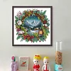 Winter Scene With Wreath-14CT Stamped Cross Stitch 36*36cm/14.17*14.17in tapestrymarket
