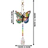 6Pcs Flower Butterfly DIY Diamond Painting Wind Chimes Crystal Window Suncatcher Craft Set Birthday Gifts Home Garden Decor
