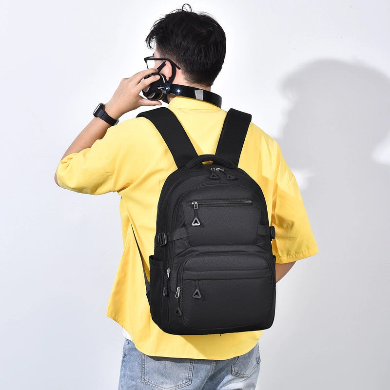 Backpack Large Capacity Korean Style Simple Student Backpack Junior And Senior High School Student Casual Schoolbag Double Back Delivery