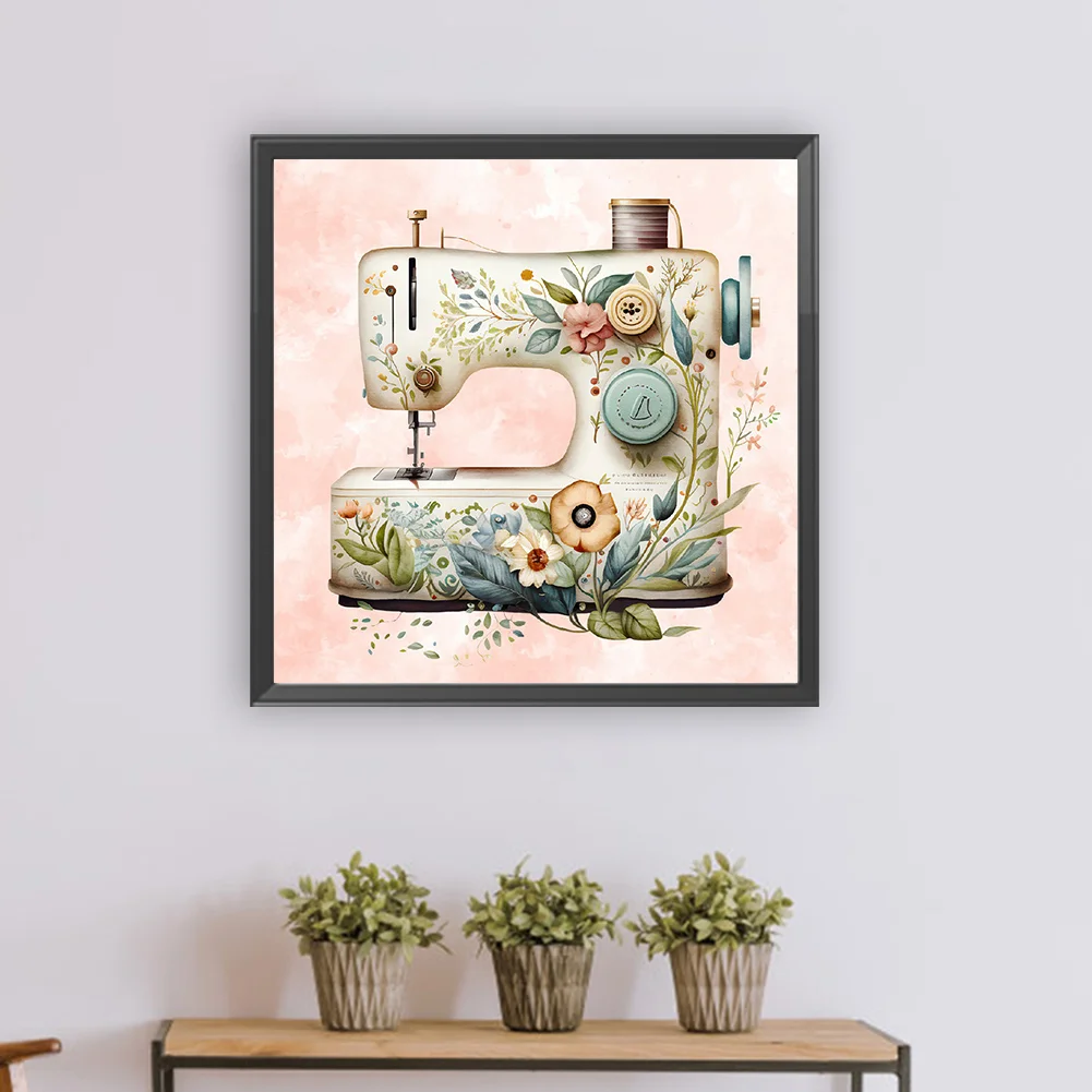Full Round Diamond Painting 30*30cm - Sewing Machine