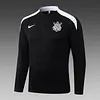 Joyfball 2025/2026 Corinthians Half-Pull Training Suit Black Football Shirt 1:1 Thai Quality