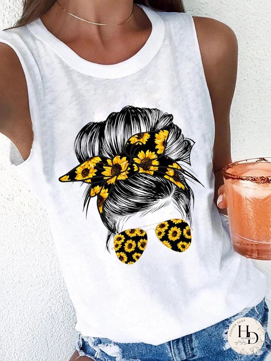 Casual Printed Sleeveless Tank Top for Women