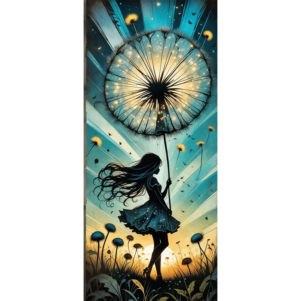 Diamond Painting - Full Round Drill - Dandelion Girl(Canvas|40*90cm)