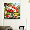 40x40cm fleur 5d bricolage plein perceur rond diamant peinture kit d&eacute;coration murale &agrave; la maison