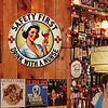 Safety first drink with a nurse - Round Vintage Metal Signs - 30*30cm