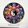 (US Local)Acrylic Special Shape Yin Yang Lotus 5D Diamond Painting Clock Kit