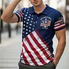 America 250th Anniversary American 1776-2026 Shirt Breathable Stylish Printed Polo Shirt Multi-Purposes Versatile Patriotic Polo Shirt for Friends Family Patriotic Compatriots
