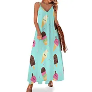 ice cream cone dress women's Ice Cream Cones Womens Summer Dress Casual Swing Short Sleeve Sundresses  Beach A-Line Shift Dress with Pockets at Amazon Women's Clothing store