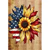 Diamond Painting -DIY Round Drill National Flag Sunflower(40x60cm)
