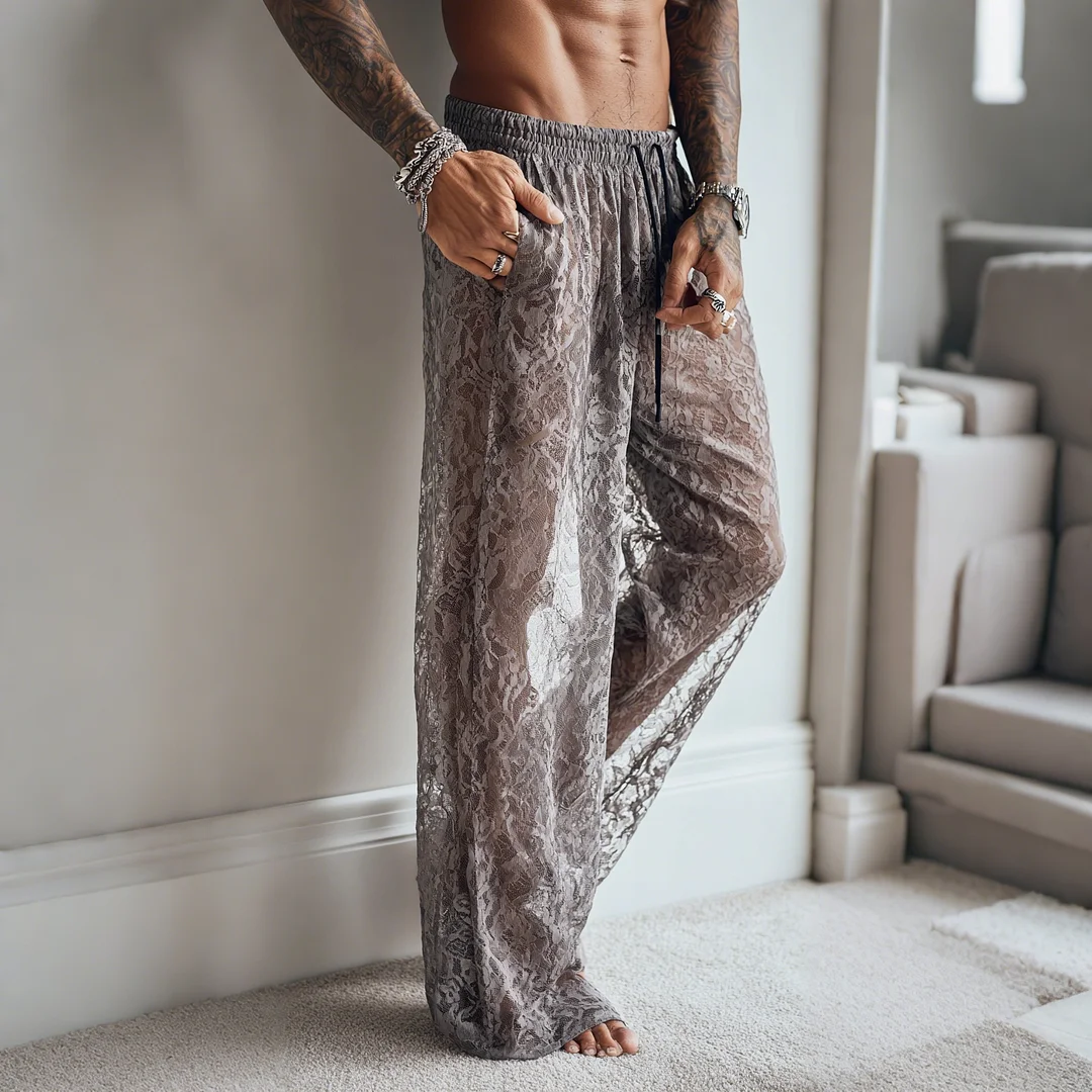 Men's Casual Loose-fitting, Comfortable, Breathable Lace Trousers-inspireuse