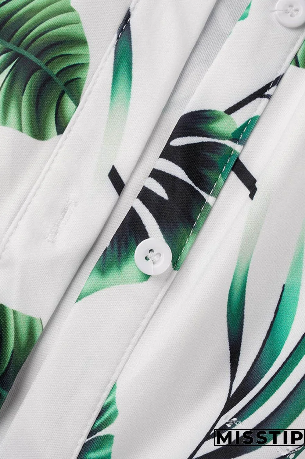 Green Casual Print Patchwork Turndown Collar Long Sleeve Two Pieces