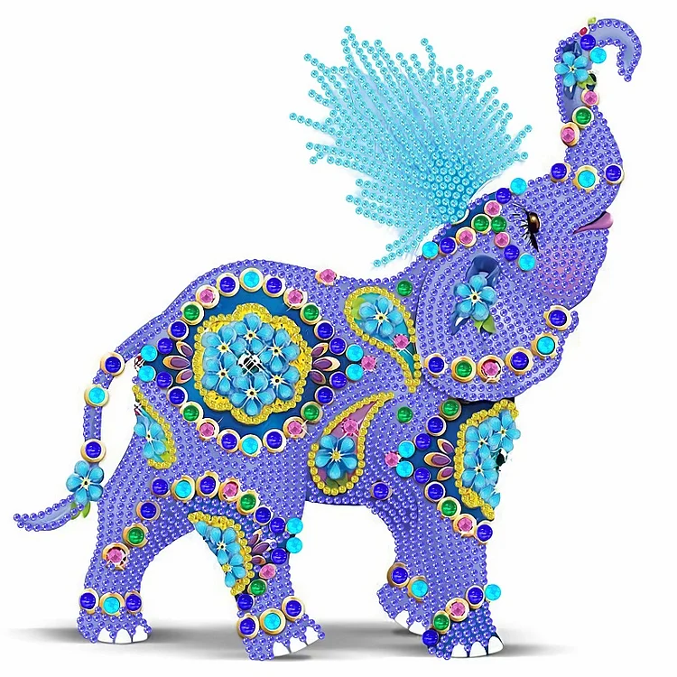 Partial Drills Special-shaped Drill Diamond Painting - Colorful Elephant - 30*30cm