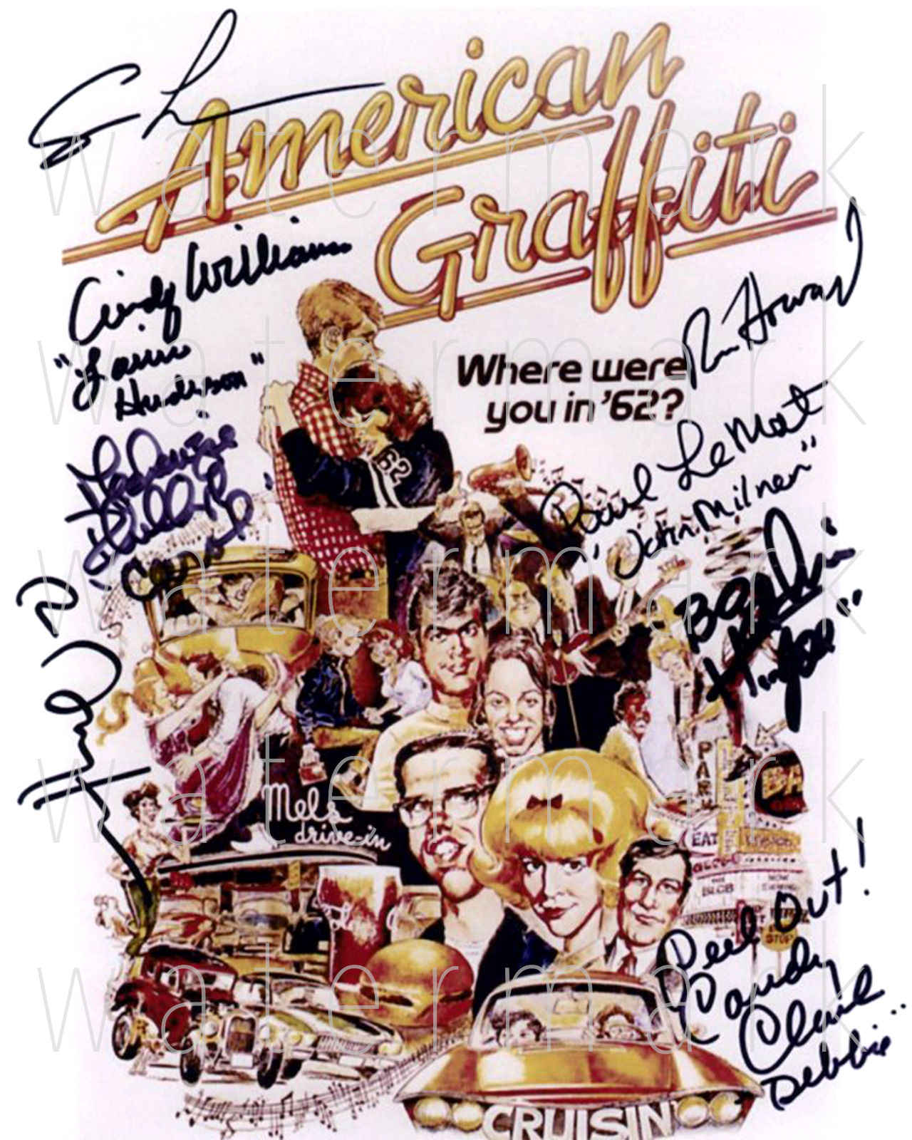 American Graffiti signed 8x10 rp Photo Poster painting picture poster autograph