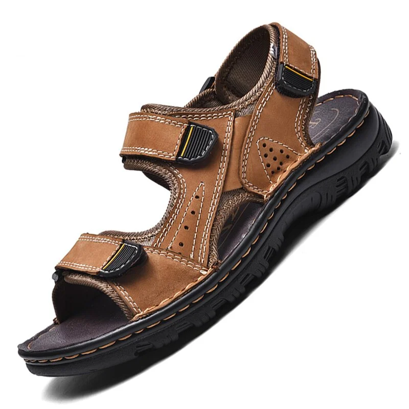 Summer Men's Sandals Outdoor Genuine Leather Breathable Men Sandals Leather Handmade Men Beach Sandals Men's Sandals Plus Size
