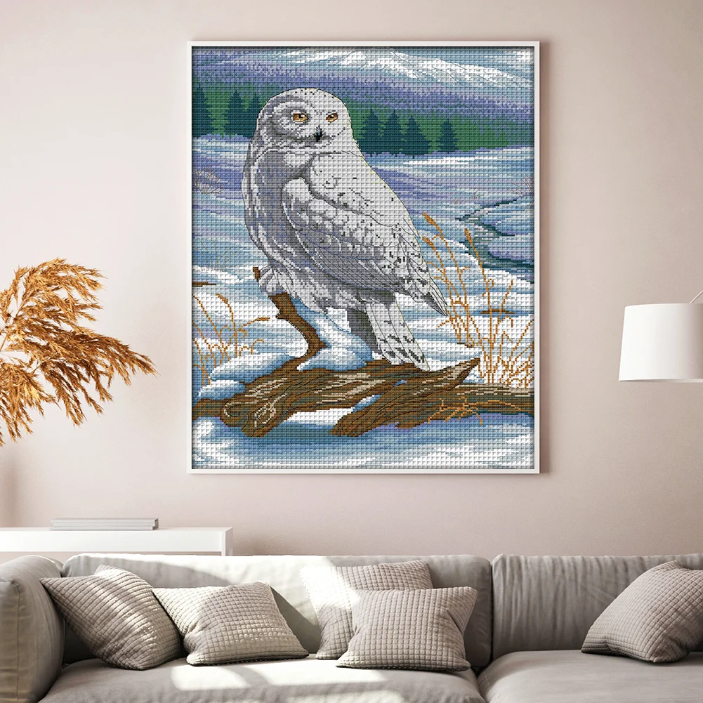 DIY Stamped Cross Stitch 14CT Full Embroidery 41*54cm - Snow Sculpture