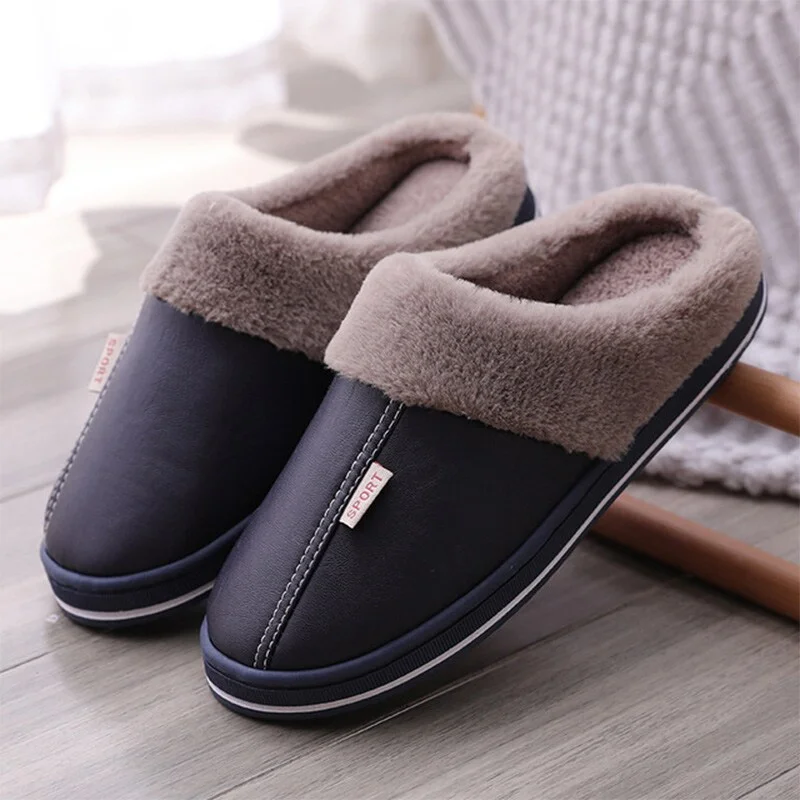 Qengg MCCKLE Women's Home Slippers Plush Warm House Shoes for Women 2021 Non-slip Soft Winter Indoors Bedroom Couples Floor Slipper