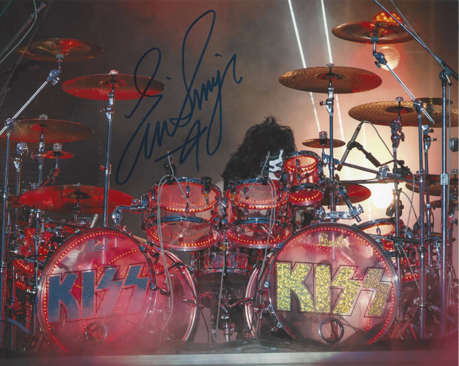 ERIC SINGER KISS DRUMMER HAND SIGNED AUTHENTIC AUTOGRAPHED Photo Poster painting w/COA ESP