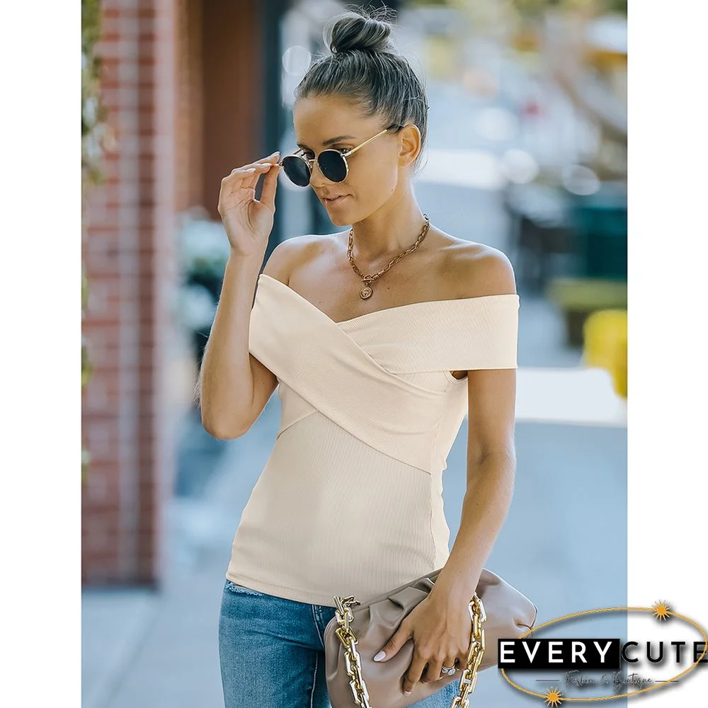 Apricot Slim Fit Off Shoulder Blouse