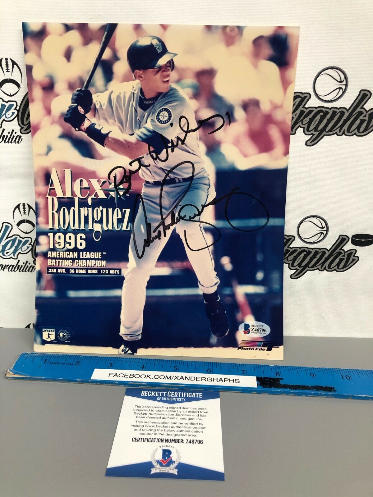 ALEX RODRIGUEZ AROD SIGNED AUTOGRAPHED 8X10 BASEBALL Photo Poster paintingGRAPH-BECKETT BAS COA