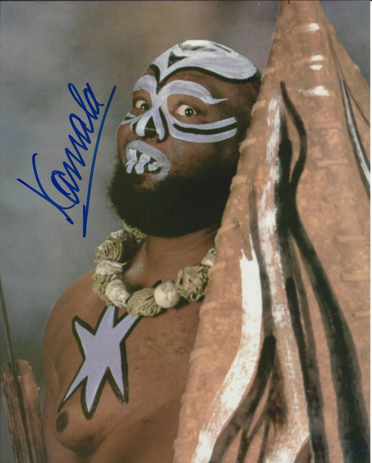 Kamala autographed 8x10 WWE WWF Jungle AWA#3