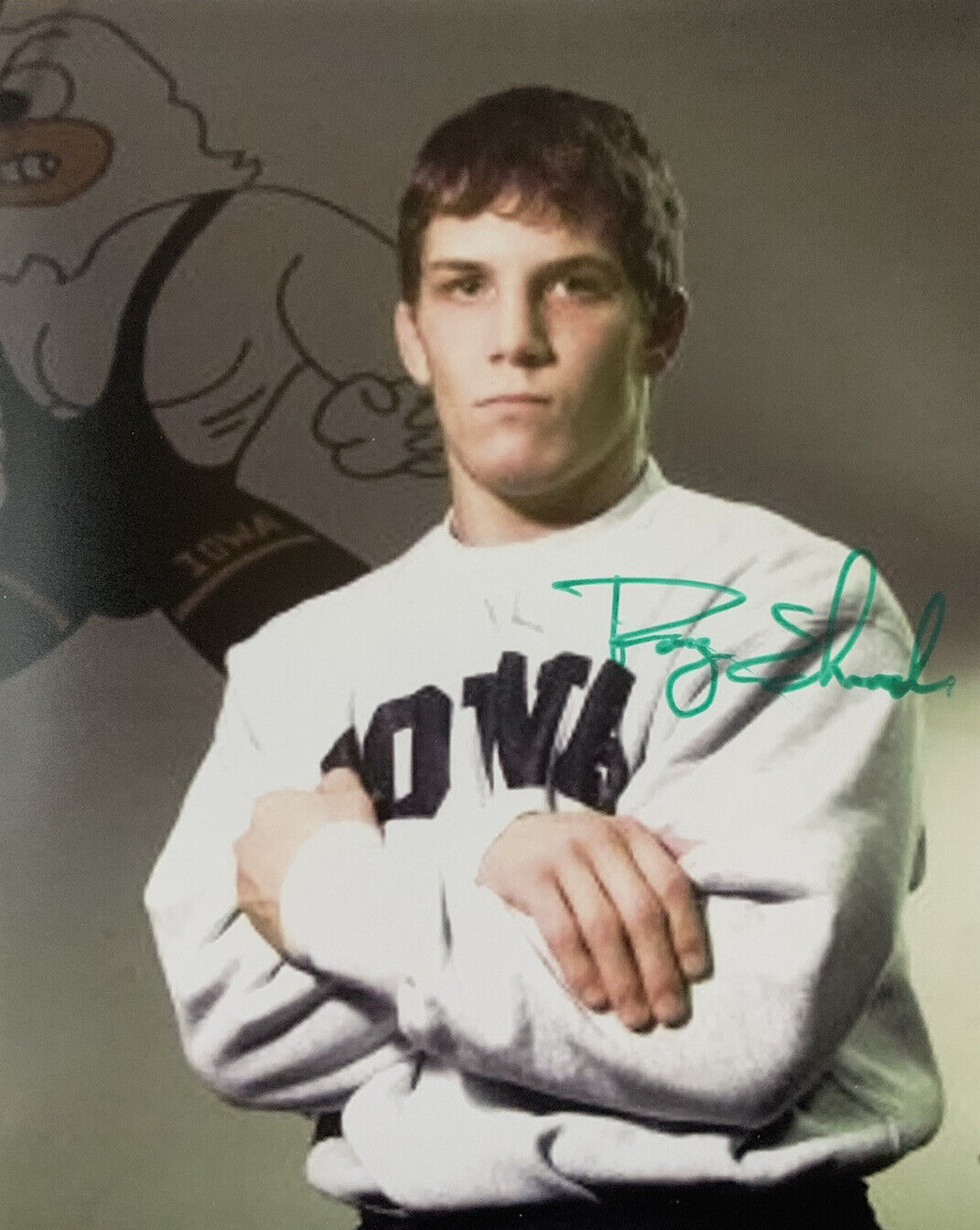 DOUG SCHWAB SIGNED 8x10 Photo Poster painting IOWA HAWKEYES WRESTLING AUTOGRAPH RARE COA