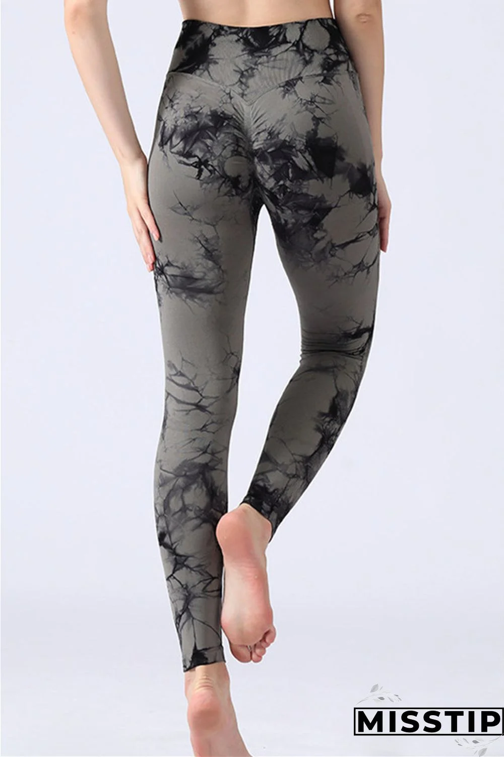 Black Casual Sportswear Print Basic Skinny High Waist Trousers