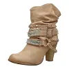 Women's  Retro Shiny Rivets Punk Casual Boots  Winter Boots