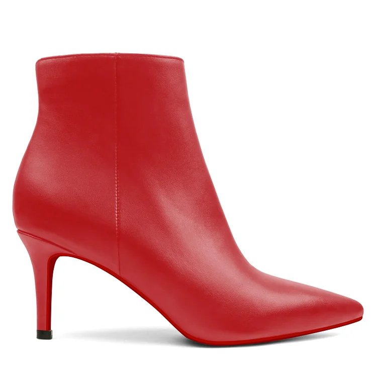 Red Pointed Toe Ankle Boots, Red Bottom Boots Ladies