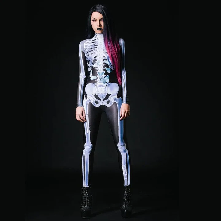Musedesire Cosplay Women Skeleton Bodysuit