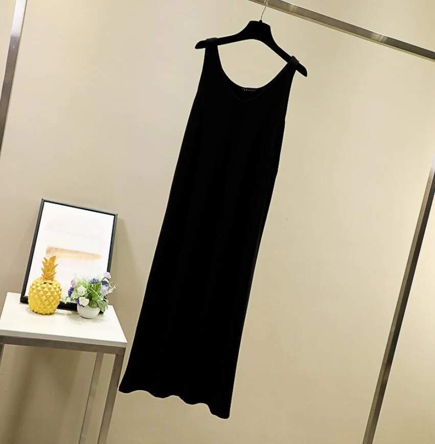 Summer dress 2020 Sexy beach black party dresses women Loose sleeveless v-neck maxi vest dress women clothes long dress vestidos