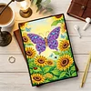 Flower Butterfly 5D DIY Diamond Art Painting Notebook Kit 50 Pages A5 Rhinestone Art Painting Notebook Kit for Adults Beginners Holiday Birthday Gift