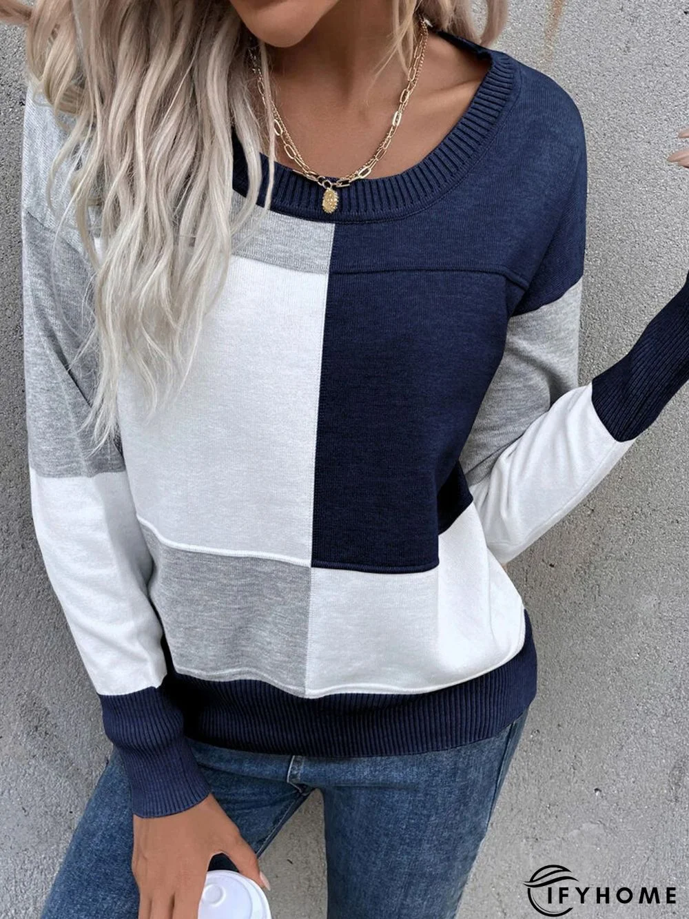 Crew Neck Casual Loose Sweater | IFYHOME