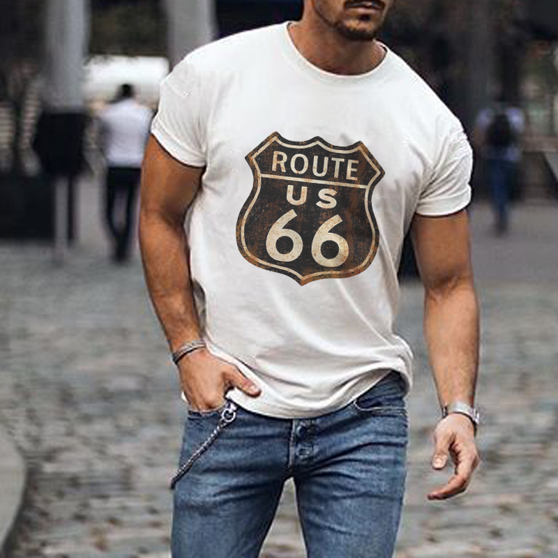 Cotton Casual Route 66 T-shirt tacday