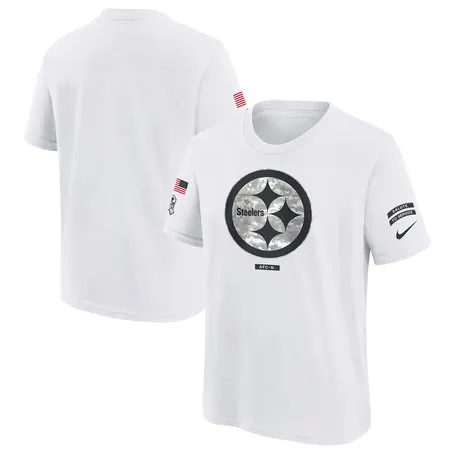 Youth Pittsburgh Steelers  White 2024 Salute To Service T-Shirt