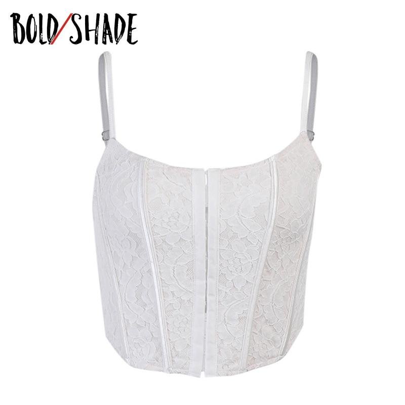 Bold Shade Lace Floral Y2K Spaghetti Strap Bustier Tops Sexy Indie Aesthetic Fashion Streetwear Women Party Corset Top Camisole