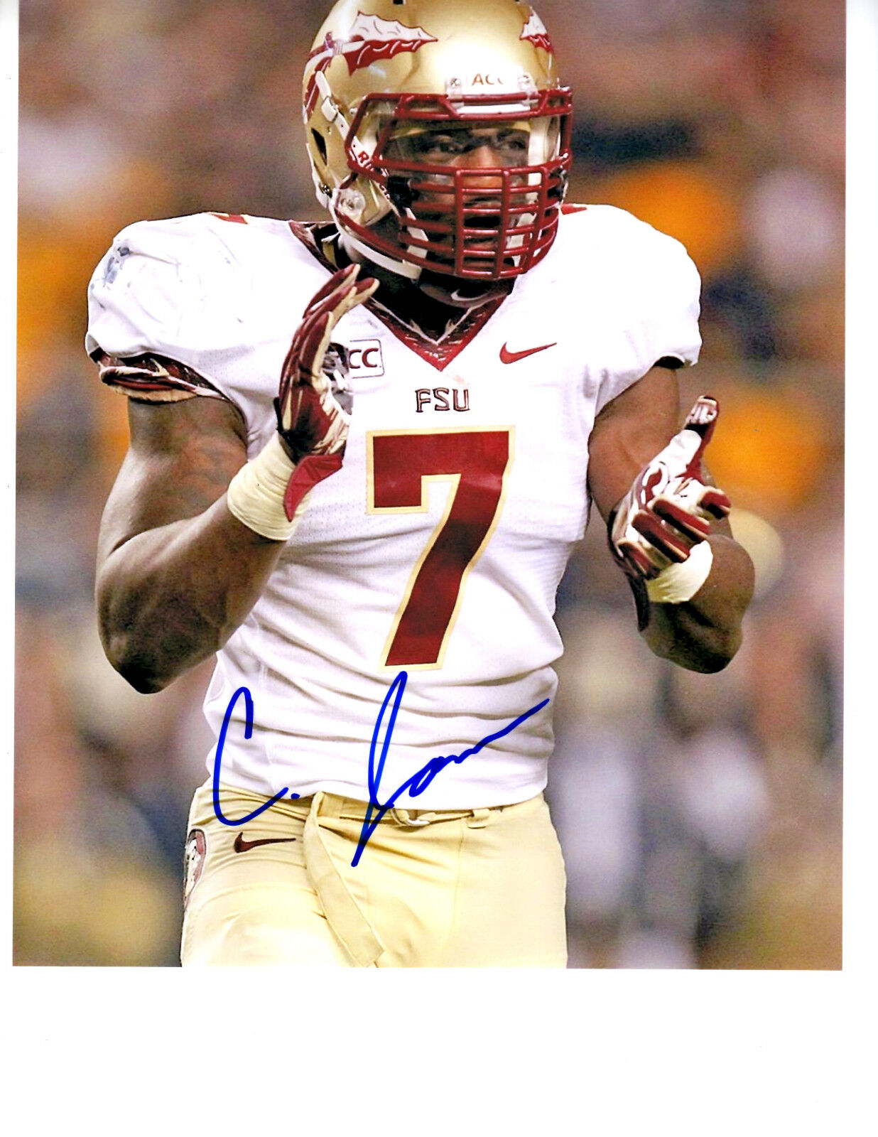 Christian Jones Florida State signed autographed 8x10 football Photo Poster painting BCS Champs!