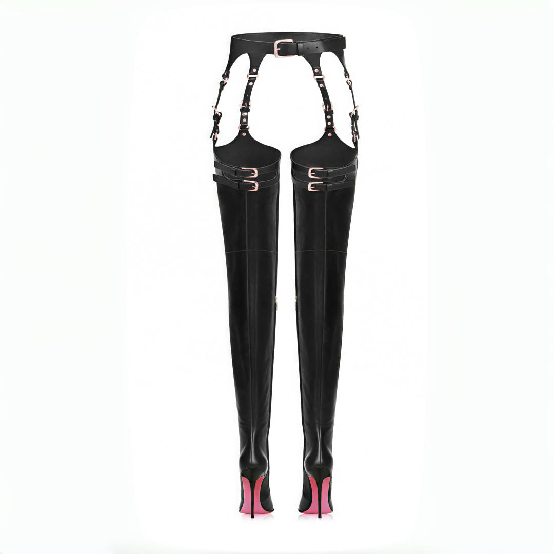 Black Thigh High Boots