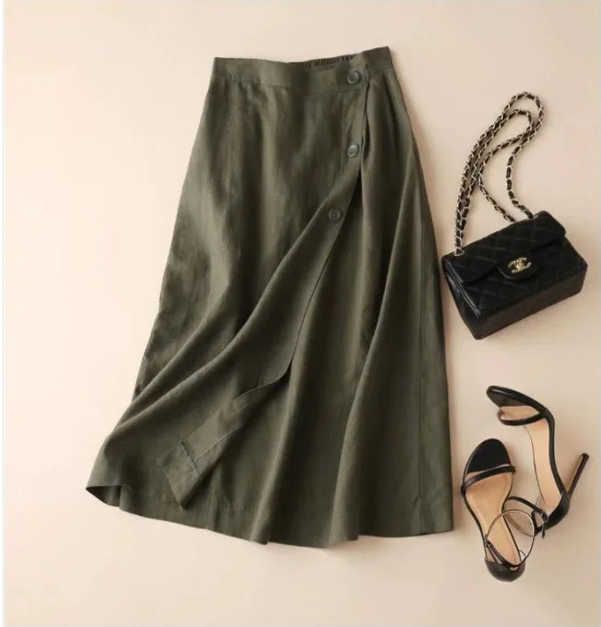 Casual Elastic Waist A-Line Skirt - yankia