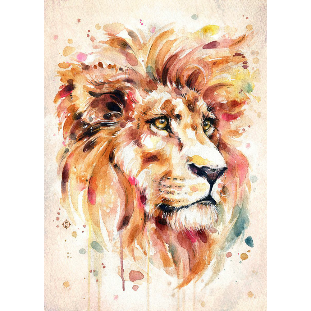 

30*40CM - Round Drill Diamond Painting - Color Flower Lion, 501 Original