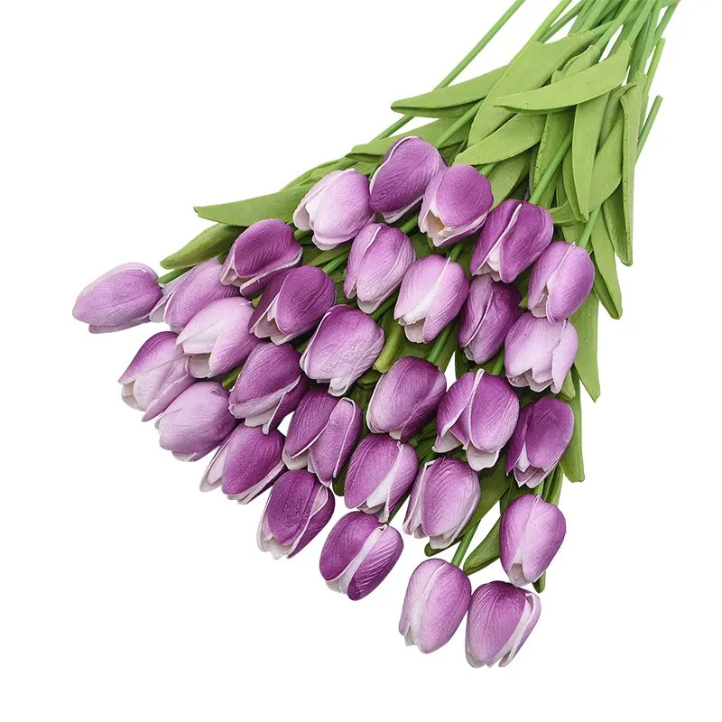 31Pcs/lot Tulips Artificial Flowers PU Calla Fake Flowers Real Touch Flowers for Wedding Decoration Home Party Decoration Favors