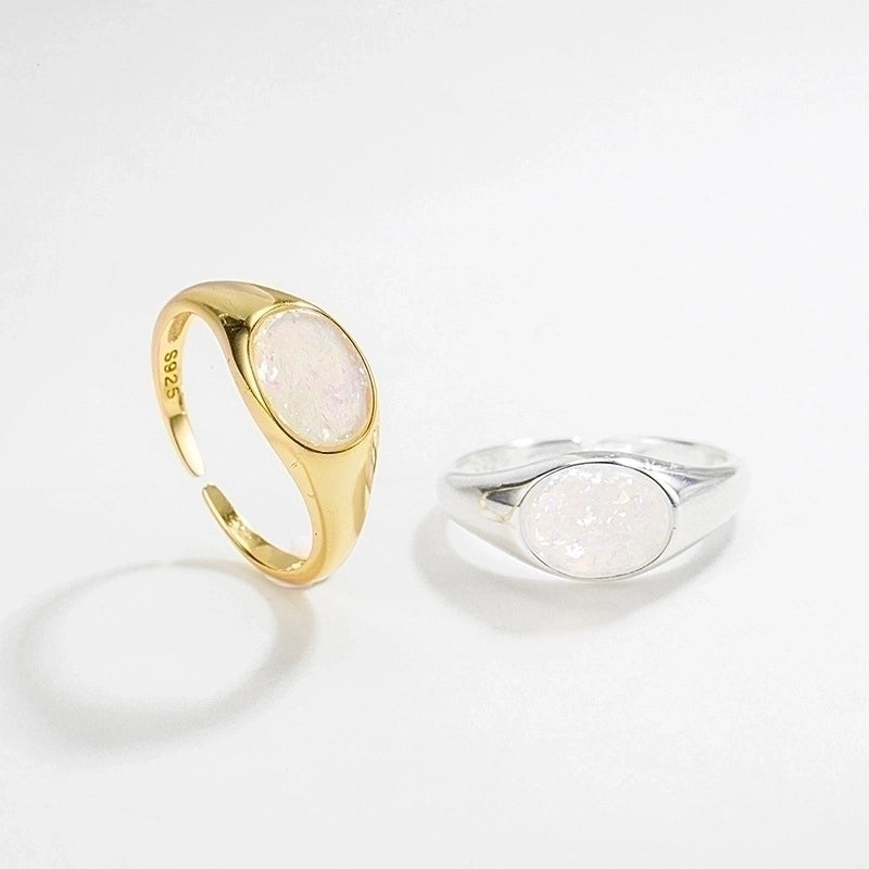 18K Gold Plated Silver Plated 925 Sterling Silver Geometric Wide Band Rings Open Ring Rings