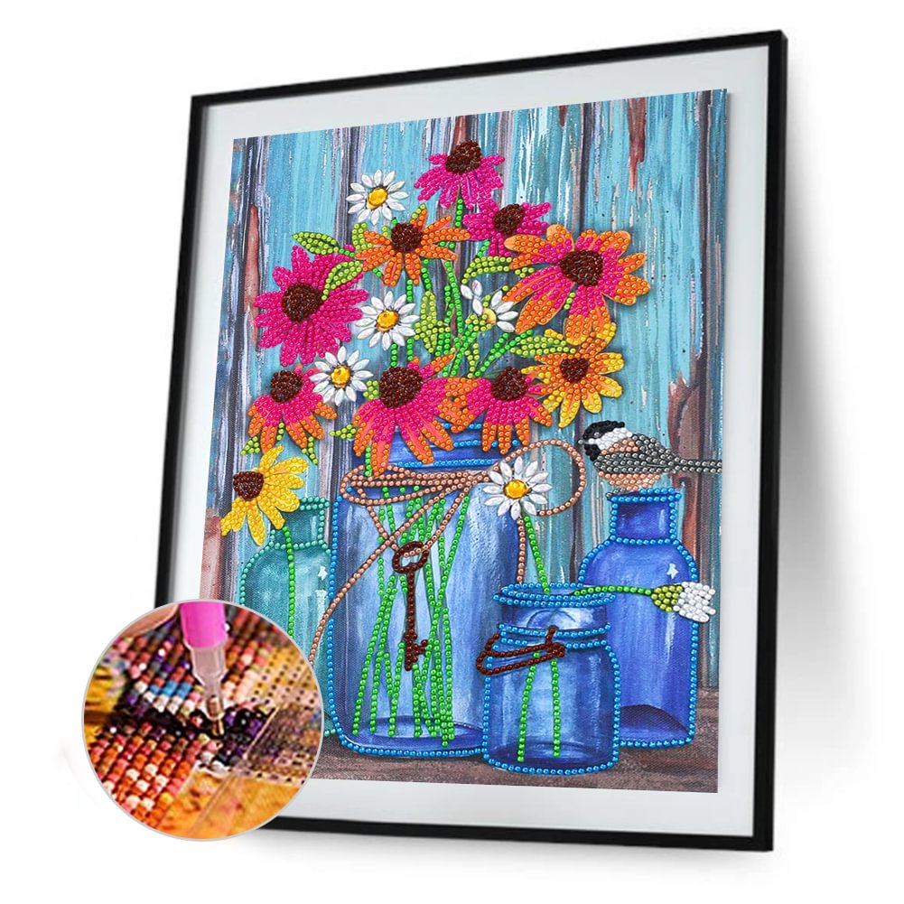 30*40CM - Crystal Special Shaped Diamond Painting - Table Flower